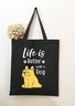 Life Is Better With A Dog Animal Graphic Shopping Totes