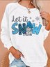 Womens Let It Snow Christmas Winter Gnomes Snow Flakes Sweatshirt