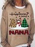 Womens Happiness Is Be In A Nana Grandma Christmas Casual Sweatshirt