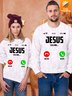 Unisex Funny Text Letters Jesus Calling Funny UV Color Changing Sweatshirt