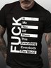 Mens Funny Text Letters Graphic Print Cotton Casual T-Shirt