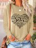 Women Sister Heart Simple Text Letters Regular Fit Long sleeve Top