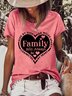 Women Side By Side Or Miles Apart Family Will Always Be Connected By Heart Cotton-Blend Simple Loose T-Shirt