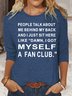 Womens Funny Letter Casual Top