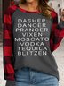 Women‘s Funny Christmas Alcohol Crew Neck Casual Top
