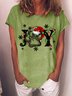 Joy Paw With Christmas Hat Womens T-Shirt