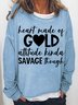 Women's Heart Made Of Cold Simple Loose Sweatshirt