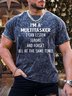 Men’s I’m A Multitasker I Can Listen And Forget All At The Same Time Text Letters Casual Regular Fit T-Shirt