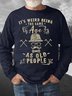 Men's It Is So Weird Being The Same Age As Ald People Funny Graphic Print Crew Neck Casual Loose Text Letters Sweatshirt