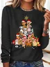 Women's Christmas Dog Tree Casual Top