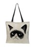 Cat Canvas Shopper Tote Bag