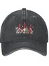 Three Christmas Santas With Gift Festival Graphic Adjustable Hat