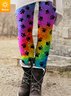 Women's Rinbow Of Cat Paw Print Casual Leggings