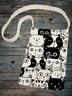 Cat Canvas Crossbody Shopping Bag