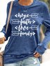 Women‘s Family Love Hope Faith Letters Casual Sweatshirt