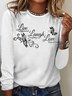 Women's Live Love Laugh Family Quote Letters Casual Top