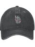 Life Is What Happens Between Coffee and Wine Drinks Text Letters Adjustable Hat