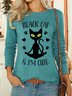 Lilicloth X Manikvskhan Black Cat And I'm Cute Womens Long Sleeve T-Shirt