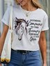 Women's The Therapy A Horse Can Give Cotton Simple T-Shirt