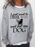 Women's I Just Want To Drink Wine And Pet My Dog Simple Sweatshirt