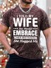 Men's I Told My Wife She Should Embrace Her Mistakes She Hugged Me Funny Graphic Print Loose Crew Neck Text Letters Casual T-Shirt