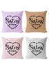 18*18 Set of 4 Text Letters Backrest Cushion Pillow Covers, Decorations For Home