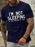 Men's I Am Not Sleeping I Am Just Resting My Eyes Funny Graphic Print Loose Cotton Casual Text Letters T-Shirt