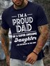 Men’s I’m A Proud Dad Of A Super Awesome Daughter Couple Casual Cotton T-Shirt