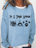 Women‘s Books and coffee & dogs lover i'm a simple woman Loose Sweatshirt