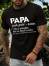 Men's Papa Like A Grandpa But So Much Cooler See Also Best Friend Exceptional Funny Graphic Print Valentine's Day Gift Couple Cotton Casual Text Letters T-Shirt
