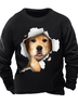Men’s Dog Animal Pattern Casual Text Letters Sweatshirt