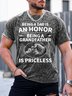 Men’s Being A Dad Is An Honor Being A Grandfather Is Priceless Casual Text Letters T-Shirt