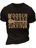 Men’s Wooden Spoon Survivor Casual Text Letters Cotton T-Shirt