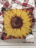 Lilicloth X Kat8lyst 18*18 Throw Pillow Covers, Art Sunflower Soft Corduroy Cushion Pillowcase Case for Living Room Bed Sofa Car Home Decoration
