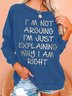 Women's I Am Arguing I Am Just Explaining Why I Am Right Funny Graphic Print Text Letters Crew Neck Loose Casual Sweatshirt