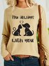 Lilicloth X Rajib Sheikh Cat And Dog Lover I'm Always With You Women's Long Sleeve T-Shirt