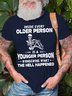 Men's Funny Lettter Inside Every Older Person Casual Cotton T-Shirt