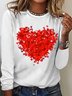Women's Butterfly Love Valentine's Day Funny Graphic Printing Casual Regular Fit Cotton-Blend Top