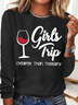 Women's Girls Trip Crew Neck Casual Letters Shirt