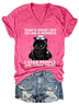 Women‘s Funny Word That's What I Do I Am A Nurse Black Cat Casual Text Letters T-Shirt