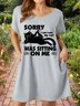 Lilicloth X Y Sorry I Am Late My Cat Was Sitting On Me Women's V Neck Dress