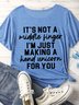 Women's It Is Not A Middle Finger I Am Just Making A Hand Unicorn For You Funny Graphic Printing Crew Neck Casual Cotton Loose T-Shirt