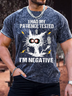 Men's I Had My Patience Tested I Am Negative Funny Grumpy Cat Graphic Printing Crew Neck Loose Text Letters Casual T-Shirt