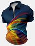 Men’s Light Abstract Art Pattern Regular Fit Casual Polo Shirt