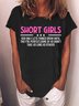 Women's Shirt Girl Funny Graphic Printing Crew Neck Text Letters Casual T-Shirt
