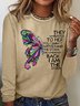 Women‘s They Whispered To Her Butterfly Print Casual Shirt