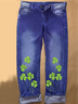 Women's St.Patrick's Day Shamrock Loose Casual Denim Jeans