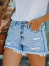 Women's Multi Button Casual Denim Shorts