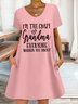 Women's Funny I’m The Crazy Grandma Everyone Warned You About Casual Text Letters Dress