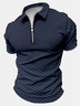 Men's Stripe Texture Business Affairs Art Printing Casual Abstract Stripes Regular Fit Polo Collar Polo Shirt